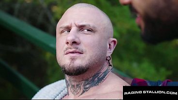 RAGING STALLION - Stallion Hero Jericho Bends For Tatted Crush's Monster Boner