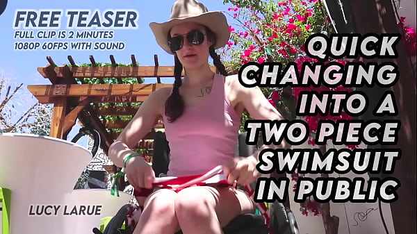 Quick Changing Into A Two Piece Swimsuit In Public