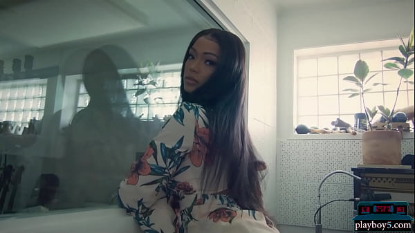 Oversized Booty Ebony Playboy Model Harley Dean Parades Off Everything In A Studio