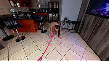 Collar & Leash OBEDIENT SLAVE Gets Hard FACE SWATS If THROAT FUCK Expectations Are Not Required