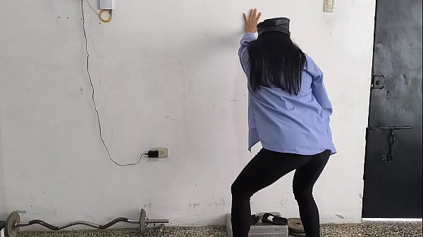 The Female Police Officer Showcases Off Her Sensual Figure After Handle.