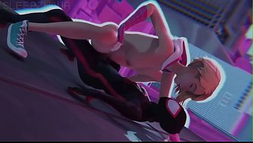 Spider-Gwen Bucking On Miles’ Prick