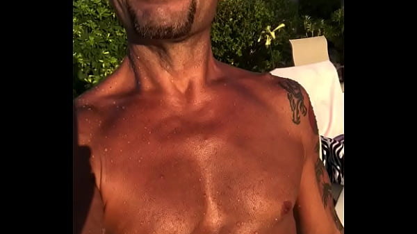 Happy Dude By The Pool