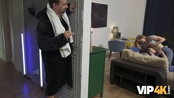 VIP4K. Aroused StepDaddy Fucked 2 New Girlfriends At Once