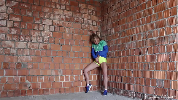 Russian Babe Sasha Bikeyeva - Fit Honey Caught By A Construction Worker When She Masturbated At A Construction Site After A Run - ENGLISH SUBTITLES