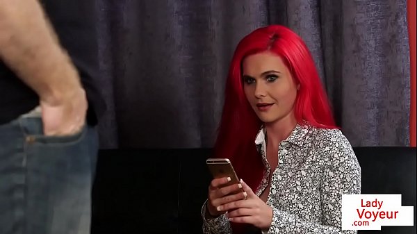 Peeping Relishing Femdom Instructs Bare Sub