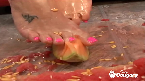Rachel Roxxx Kneads Fruit And Jizz All Over Her Sensual Tootsies