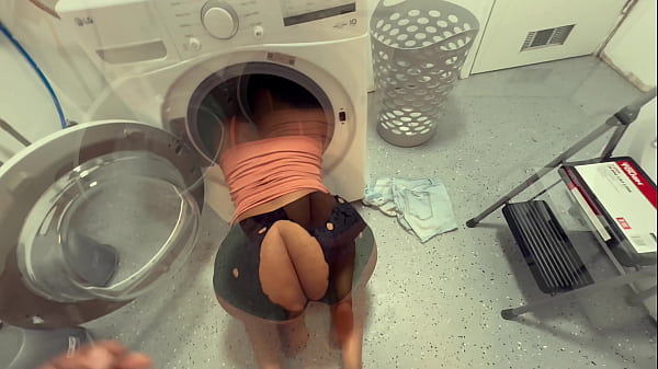 Kendale Grab His Charming Ebony Skank Stepmother She Gets Her Asshole And Slit Ravaged While Doing The Lundry