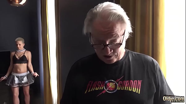 White Haired Grandpa Drills The House Housemaid In Her Tight Snatch