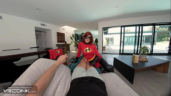 VR Conk: Auburn-haired Elastigirl Stuffs Anally In Ripped Costume In The Incredibles Cosplay Parody