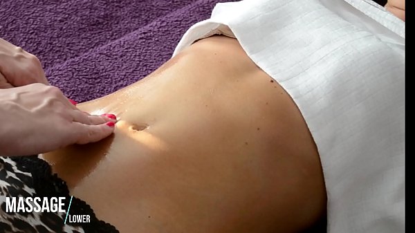 Sexy Coed In Sultry Panties Get Alluring Oil Massage Of Ideal Belly