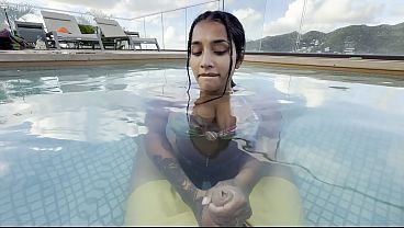 My Busty Spouse Gives Me An Oral By The Hotel Pool While People Watch Us—Yasmina Kha.