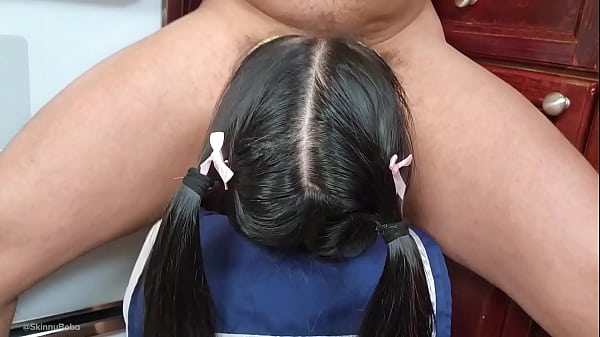 18yo Asian School Girl Getting Face Nailed At Home, While Her Bf Waits Outside To Walk To School Together
