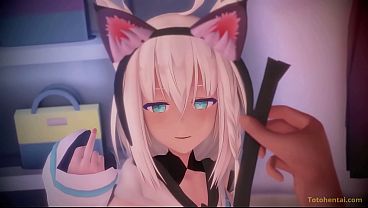Shirakami Fubuki Teniendo Sexo En Los Probadores Con Un Pervertido. VTuber Y Hololive Porn
