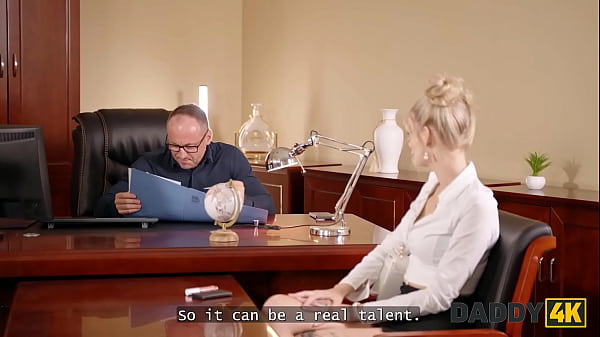 DADDY4K. Pretty Naomi Treasure Decided To Get The Job And Exposed Her All-natural Boobs And Pussy To The Future Chief