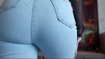 Blue Jeans Try On And Facesitting POV! Ideal Rear Taunt