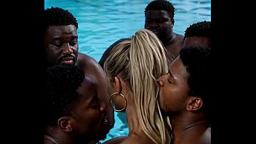 Betty Erickson - Pool Party 2 [AI Generated] AI Porn, Interracial Mass Fucking BBC Ass Licking Tongue Play, AI Porn