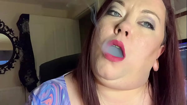 BBW Domme Tina Snua Sizzling A Cork Cigarette With Nose Exhales, Snap Inhales, Smoke Rings & Drifting