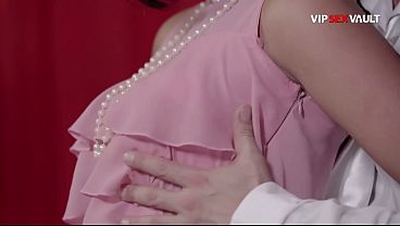 Slim Raven-haired Stuffed Standing Up... Dress Pulled Up, Slit Drippy