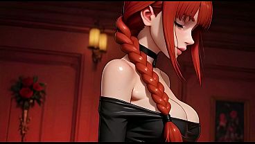 6on1 Triple Penetration Rough Ass Play Gangbang Makima From Chainsaw Guy Anime - AI Generation Butt Sex
