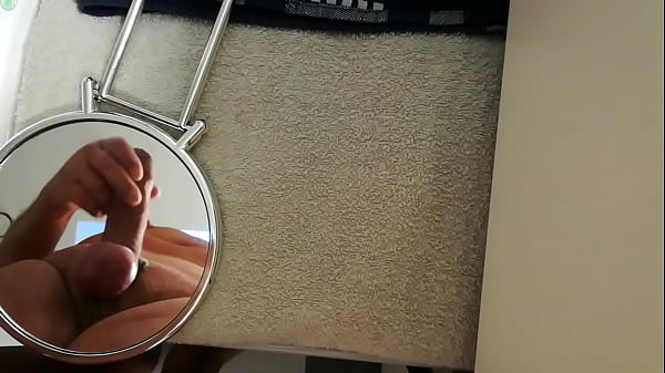 Cream On The Mirror. Restrained Ballsack