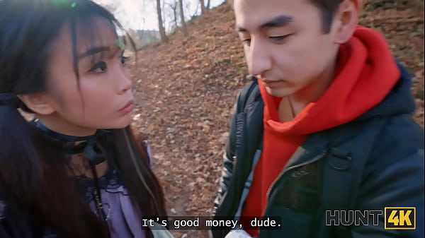 HUNT4K. Kawaii Japanese Tourist With Giant Knockers Is Sucking Stranger's Cock In The Corner