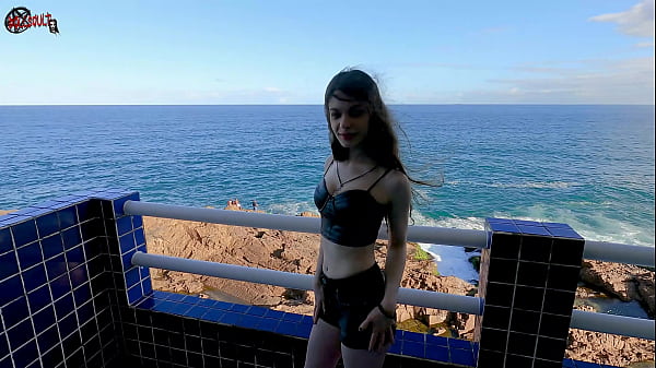 Mel Unclothes On The Balcony In Front Of People
