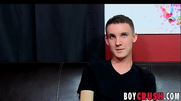 Solo Twink Rubbing On His Sizable Fat Prick During An Interview