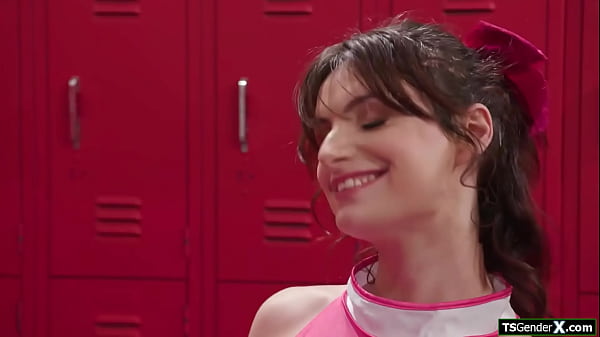 Dude Walks In On Cheerleader Nursing A Tgirls Dick And Joins