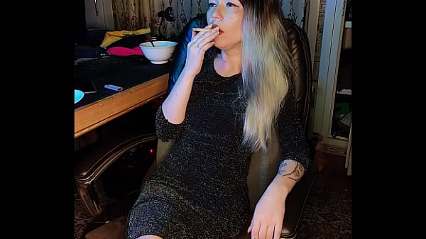 Adult Stepkid Smokes A Cigarette