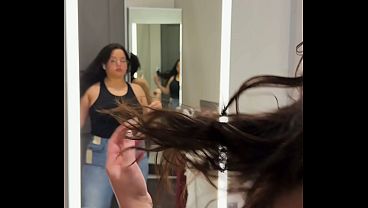 Try On Haul - Voluptuous Massive Boob Latina On Dressing Room Cam
