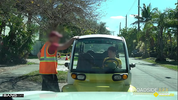 Roadside - Short Haired Red-haired Gets Drilled By Mechanic's Thick Shaft