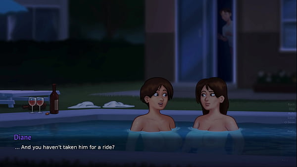 Summertime Saga - Alluring Mommy Gets Probed By Her Sizzling Close Friend In The Pool