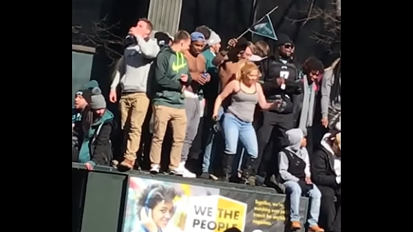 White Girl Shaking Titties At Philadelphia Eagles Incredibly Bowl Celebration Parade