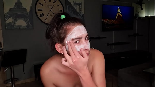 Getting A Eye And Face Spunk And Piss Treatment By Cock While Wearing A Moisturizing Skin Face Mask | Spa Day