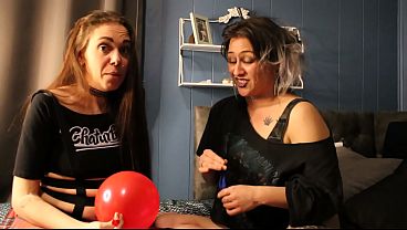 Goth Gals SluttySarah And OddDodd Helium Inhalation Little Penis Humiliation