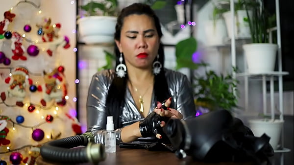 Black Latex Gloves Fixation ASMR