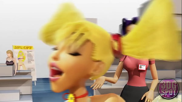 3DGSPOT - Two Chesty Lesbians Try Double Dildo In A Public Store! UNFILTERED SEX!