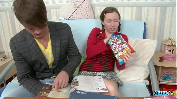Her Pigtails Are Making Him Extremely Frisky So He Erupts In Her Mouth