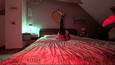 Secretary In Hot Pantyhose, Grey Silk Top And High Heels Rides Chief Pole For Load In Nylon - Business-bitch