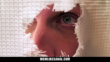 Stepson Rubs His Stepmom's Asshole Through The Shower Curtain - Momlikesanal