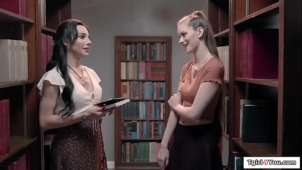 Trans Ariel Demure Nails Hottie In Library