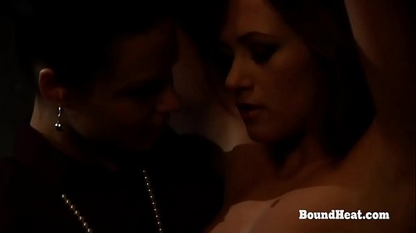 Betrayed Cargo: Rope-bound Lesbian Pet In Chains Groped By Domineering Madame