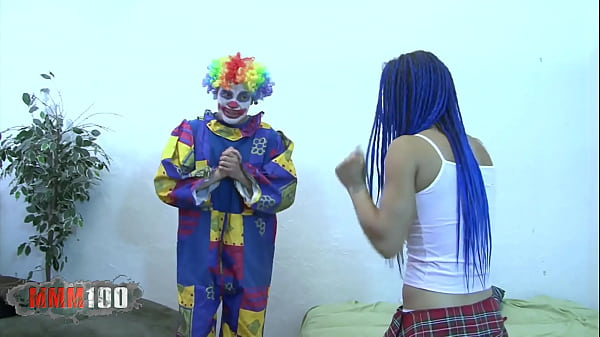 Compliant Clown Fuck A Tiny Brunette