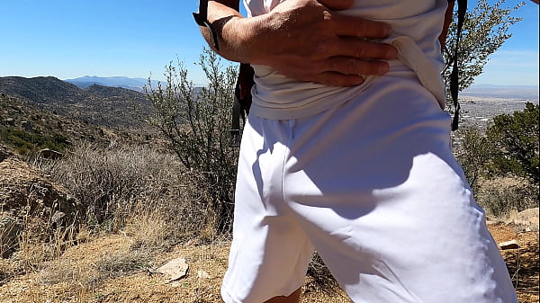 Public Freeballing In White Shorts