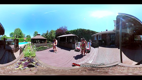 3-Way Porn - VR Group Group Sex By The Pool In Public 360