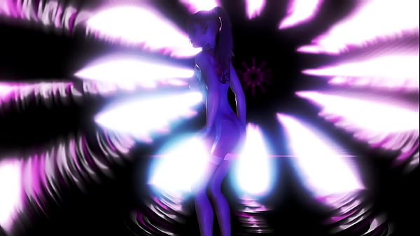 Inked Elven Stripper In Hot White Lingerie Dances Under Neon Lights
