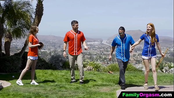 FamilyOrgasm - Cuties Hanging With Stepdad To Learn Baseball