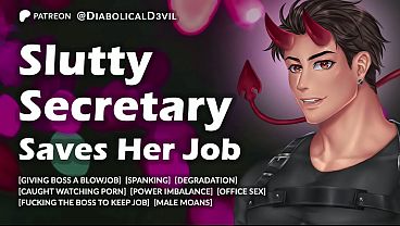 Slutty Assistant Saves Her Job By Stroking Overtime On Her Bosses' Prick || Male Crying || MDom And Stern Talking || Male Moans || Diabolical D3vil