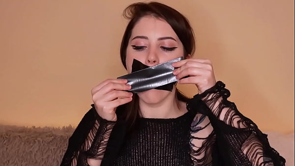 Duck Tape And Sputter Sack Jerking Off